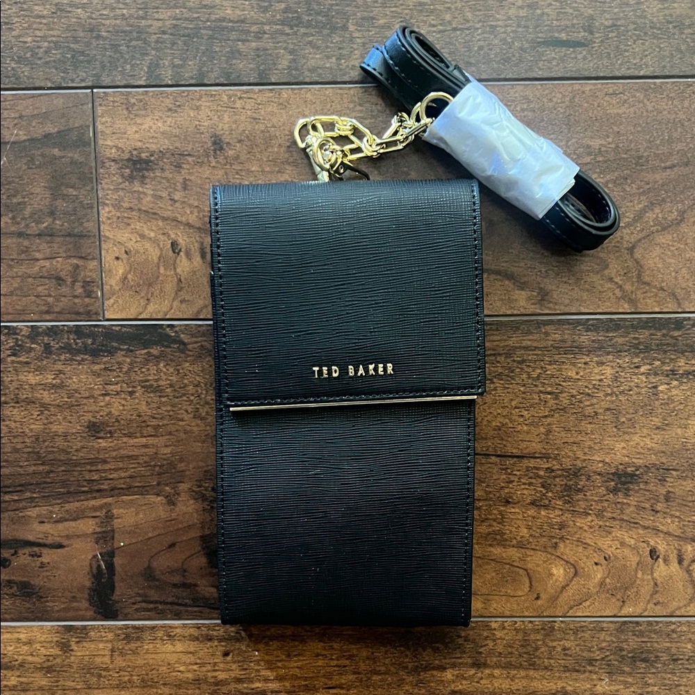 Ted Baker Black Belt Bag with Gold Accents